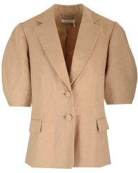 Chloé - Single-Breasted Jacket With Balloon Sleeves - Lyst