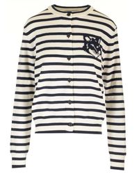 Maison Kitsuné - Striped Cardigan With Fox Embroidery - Lyst