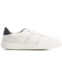 Ferragamo - White Sneakers With Blue Heel Tab - Lyst