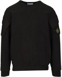 Stone Island - Logo Badge Sweatshirt - Lyst