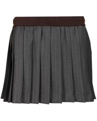 Miu Miu - Pleated Pinstripe Miniskirt - Lyst