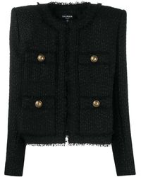 Balmain Giacca in tweed - Nero
