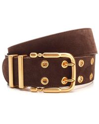 BY FAR Suede "duo" Belt - Brown