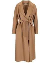 Max Mara - Wool Drap Midi Coat Coats - Lyst
