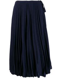 Valentino Gonna plissé mini logo - Blu