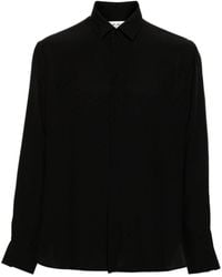 Saint Laurent - Black Silk Shirt With Polka Dots - Lyst