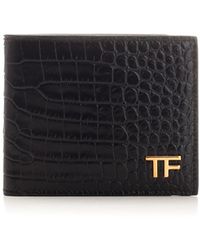 Tom Ford - Printed Alligator T Line Classic Bifold Wallet Black - Lyst