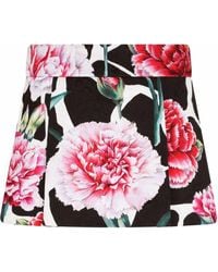 Dolce & Gabbana Floral-print Mini Skirt - Black