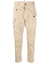 DSquared² Logo-patch Tapered Pants - Natural
