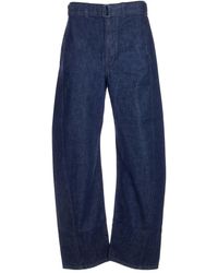 Lemaire - Twisted Belted Pants Denim Indigo - Lyst