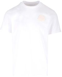 Moncler - White T-shirt With Logo Patch - Lyst