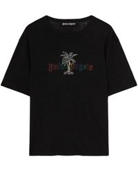 Palm Angels - Cotton And Linen T-shirt - Lyst