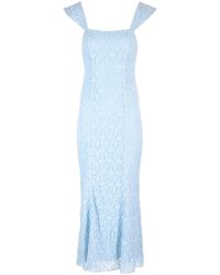 ROTATE BIRGER CHRISTENSEN - Blue Lace Maxi Dress With Wide Straps - Lyst