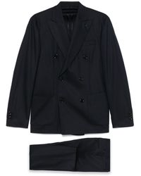 Lardini - Double Breasted Suit In Stretch Wool - Lyst