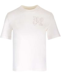 Palm Angels - White T-shirt With Monogram - Lyst