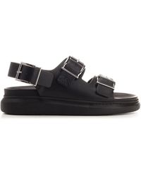 Alexander McQueen - Leather Sandal With Double Buckle - Lyst