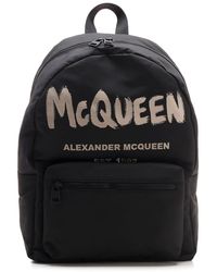 Alexander McQueen 'metropolitan Graffiti' Backpack in Nero (Black 