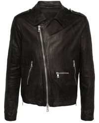 Giorgio Brato - Brushed Leather Biker Jacket - Lyst