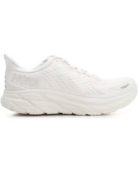 Hoka One One - Total White "clifton 8" Sneakers - Lyst