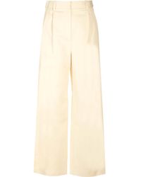 Loulou Studio - Cotton And Linen Wide-Leg Trousers - Lyst