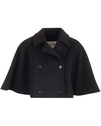 Max Mara - Short Cape In Wool And Cashmere - Lyst