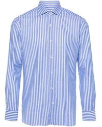 Barba Napoli - "classic" Striped Linen And Cotton Shirt - Lyst
