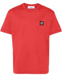 Stone Island - Red Slim Fit T-shirt - Lyst