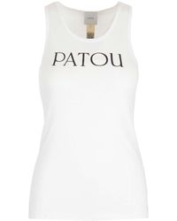 Patou - White Tank Top With Logo - Lyst