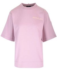 3 MONCLER GRENOBLE - Pink T-shirt With Logo - Lyst