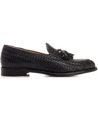Corvari - Loafer With Tassels In Woven Leather - Lyst