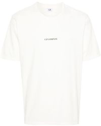 C.P. Company - White T-shirt With Logo - Lyst