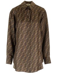 Fendi - Ff Silk Shirt - Lyst