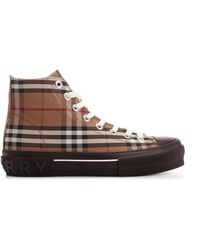 Burberry Vintage Check High-top Sneakers - Brown