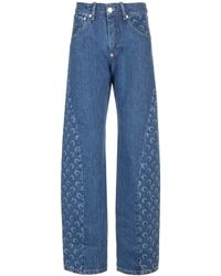Marine Serre - "all Over Moon" Straight Jeans - Lyst