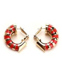 Ferragamo - Earrings Ear Shell Gold/red - Lyst