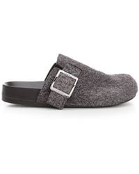Loewe - "ease Buckle" Sabot In Brushed Suede - Lyst