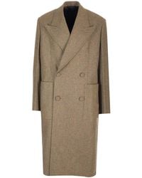 Givenchy - Long Double-breasted Herringbone Coat - Lyst