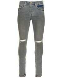 Purple Stonewashed Skinny Jeans - Grey
