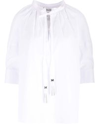 Max Mara - Cotton Blouse With Balloon Sleeves - Lyst