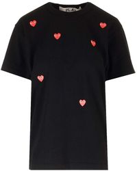 COMME DES GARÇONS PLAY - T-shirt With Mini Red Hearts - Lyst