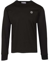 Stone Island - Long-sleeved Cotton Jersey T-shirt - Lyst