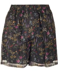 Max Mara - Floral Silk Organza Shorts - Lyst