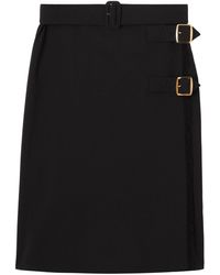 Burberry - Belted Midi Skirt - Lyst