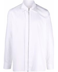 Prada Cotton Boxy-fit Shirt in White for Men | Lyst