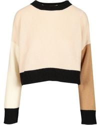 Marni - Short Cashmere Sweater With Color Block - Lyst