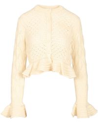 Chloé - Cardigan With Logo And Ruffle - Lyst