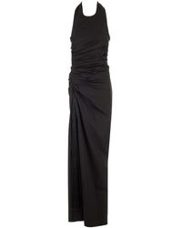 Ferragamo - Long Dress With Drapes And Tassel - Lyst