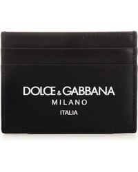 Dolce & Gabbana - Leather Card Holder With Printed Logo - Lyst
