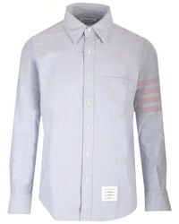 Thom Browne - Light Button-Down Shirt With 4 Bars - Lyst
