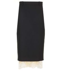 Balenciaga - Midi Skirt With Lace Hem - Lyst